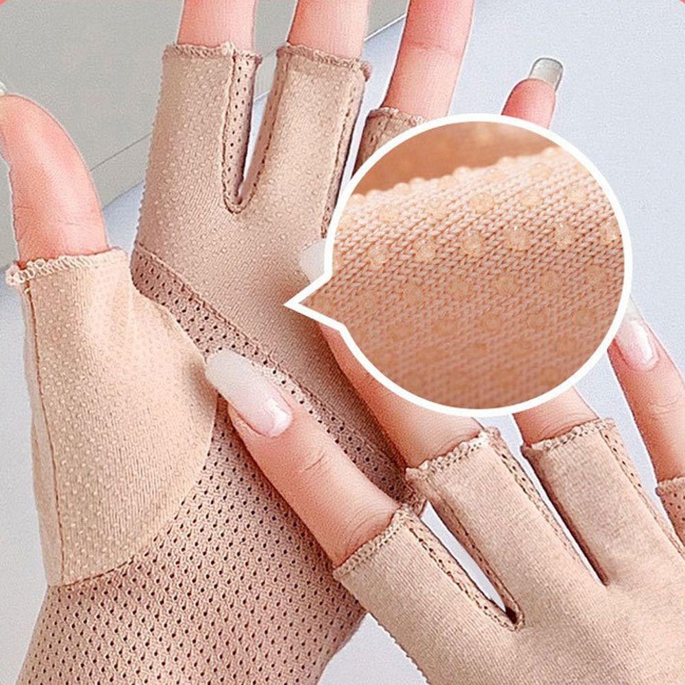 Mesh Gloves Cycling Gloves Anti-slip Anti-UV Gloves Summer Sunscreen Gloves Touch Screen Gloves Women Gloves Half Finger Gloves