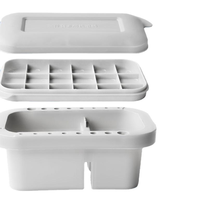 Multifunctional Plastic Brush Washer & Palette Set for Watercolor Painting - Portable Three-Piece Kit
