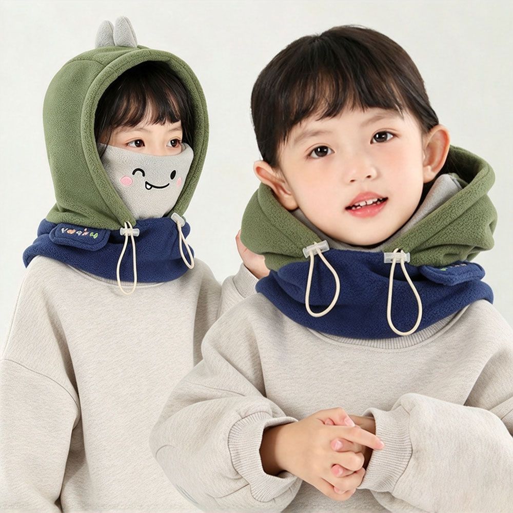 Windproof Kids Winter Fleece Hat Ear Flaps Ear Flap Cap New Integrated Scarf Hat Boys Girls