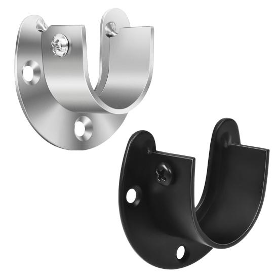 1/4/8Pcs Stainless Steel Closet Rod Holders Strong Load-bearing