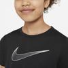 Nike Logo Print Round Neck Pullover Short Sleeve T-Shirt Kids Tops Black DD7639-010