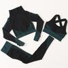 Women's Seamless High Waist 3-Piece Fitness Set – Breathable Yoga & Running Sportswear