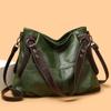 Zweifarbige Weichleder-Hobo-Tasche mit Nahtdetails Crossbody-Umhängetasche für Damen