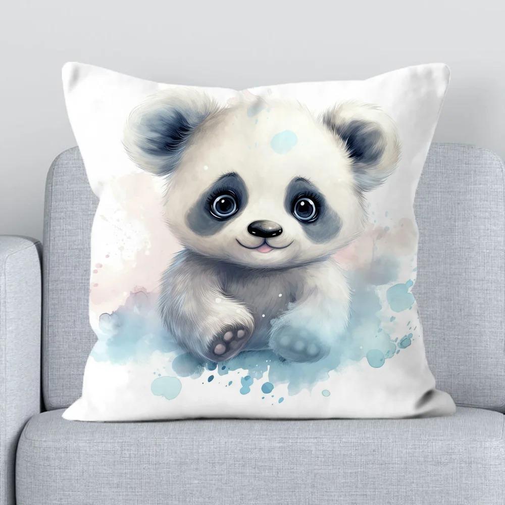 Office Sofa Cushion Cover Cartoon Panda Decorative Pillowcase Fashion Luxury Home Decoration Car Cushion Cover