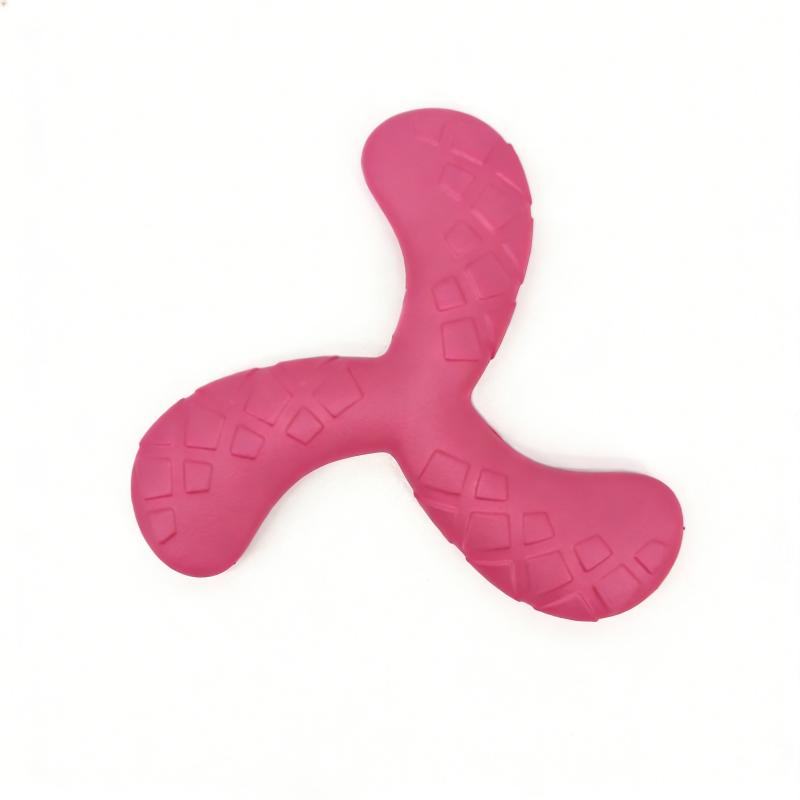 

Dogs Boomerang Flying Disc Play Tooth Chew Toy Indestructible Safe Large Dog Tough Toys Resistant Pet Supplies Water Toys рожевий
