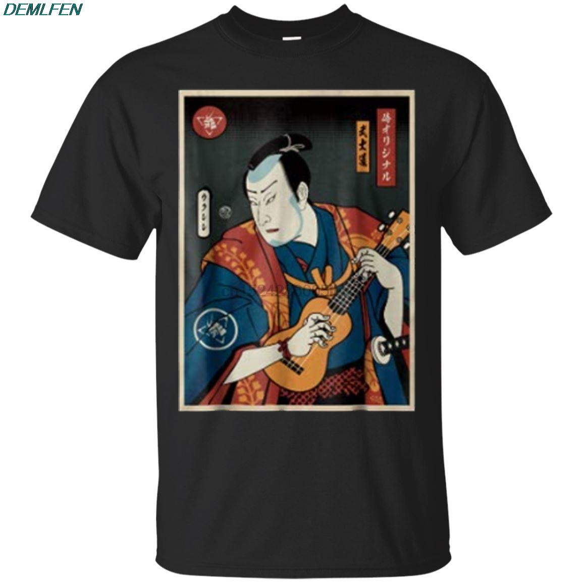 

Ukulele Samurai Tshirt For Unisex Women Short Sleeve Oneck Cotton Tshirt Fashion Anime Tees Tops S