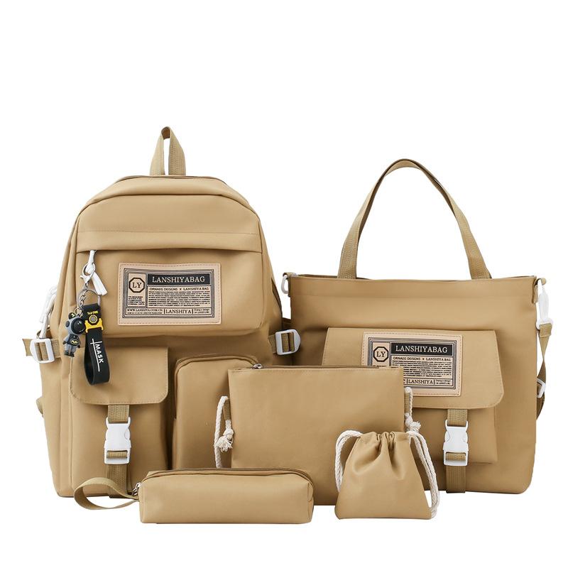 5 Stück/Set Rucksack Einfach Große Kapazität Reise Rucksack Mittelschüler Oberstufenschüler Schultasche