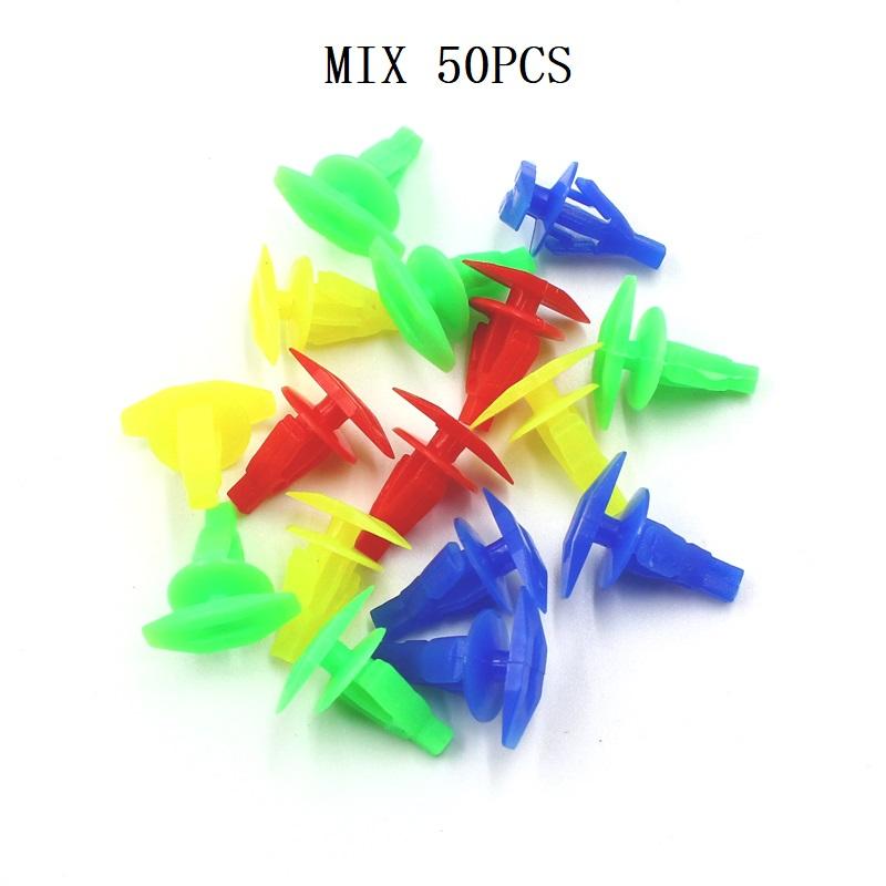 50 Pcs Mix Car Fixed Screw Square Round head Nut Screw Fixed Grommet Clip Plastic Snap In Fastener