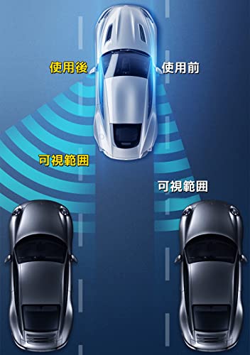 Car Auxiliary Mirror Side Mirror 360 Degree Adjustable Waterproof Anti-Fall Round Blind Spot Mirror Set of 2 (Black)