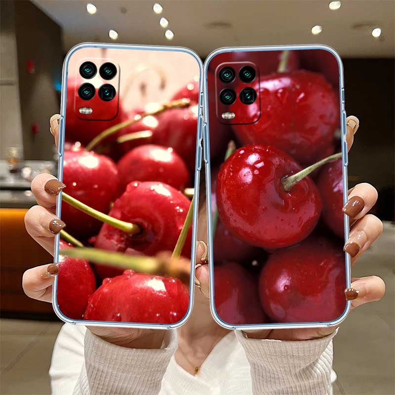 UP21 Kirsche Sommerfrucht Transparente Handyhülle für Motorola Moto Edge 20 30 40 50 S30 Fusion Ultra Pro Neo Lite + G200 G23
