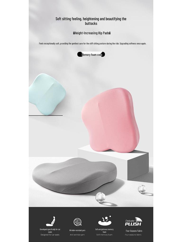 Ventilated Memory Foam Seat Cushion: Universal, Breathable, Height-Boosting Pad for Car or Office