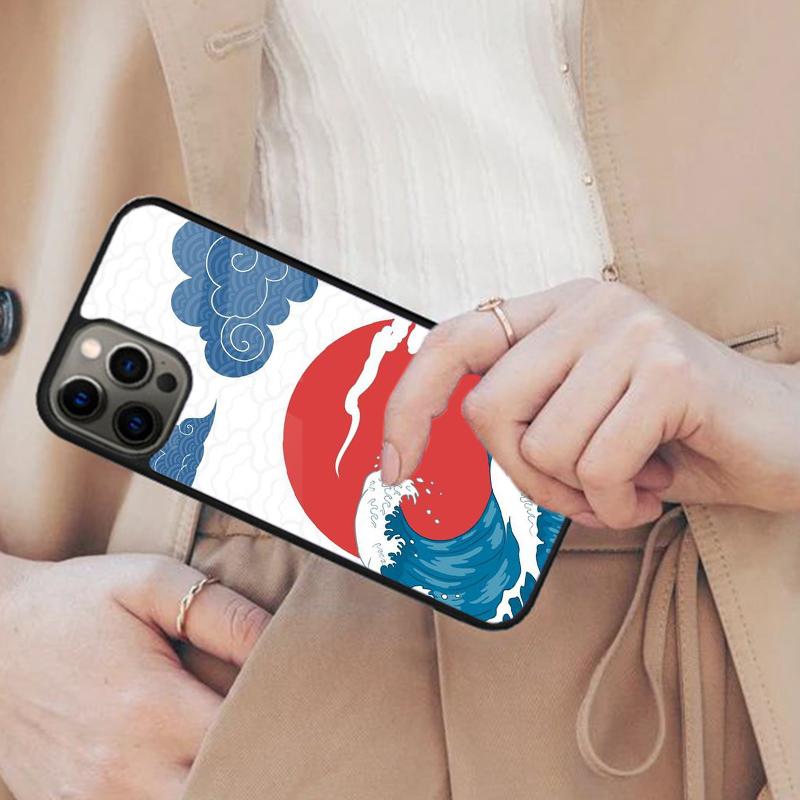 Japanese Wave Art Magnetic Phone Case For APPLE iPhone 17 Air 16 14 13 12 Pro Max 15 Plus Wireless Charge With MagSafe Cover