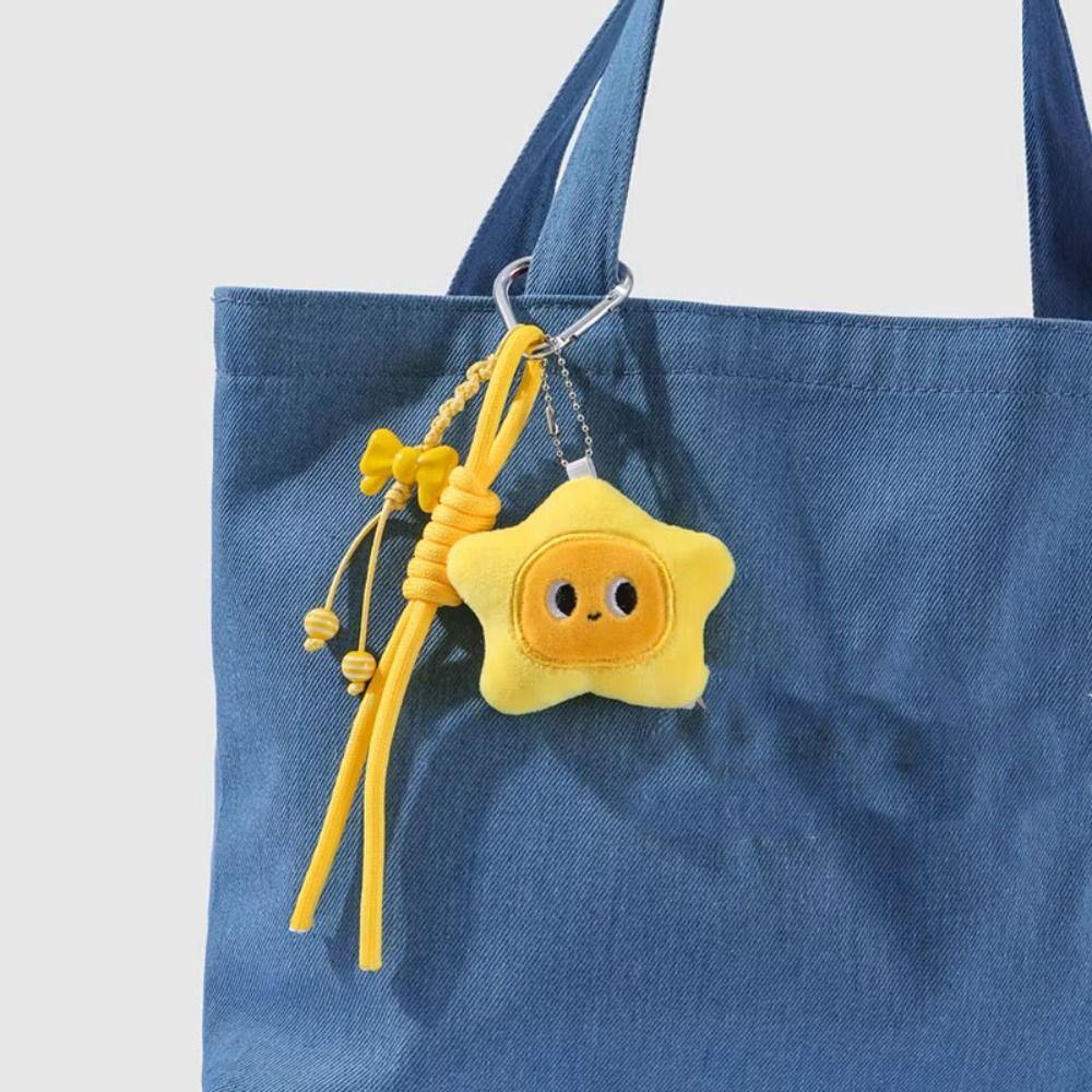 Soft Star Doll Pendant Cartoon Chirping Star Pendant Cute Plush Star Keychain Kids