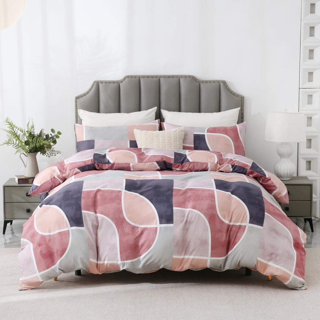 Seturi de husă de pilotă florală verde salvie, mărime Queen, 3 piese, Set de lenjerie de pat imprimat cu flori și flori de prun, Huse de plapumă cu ramuri botanice