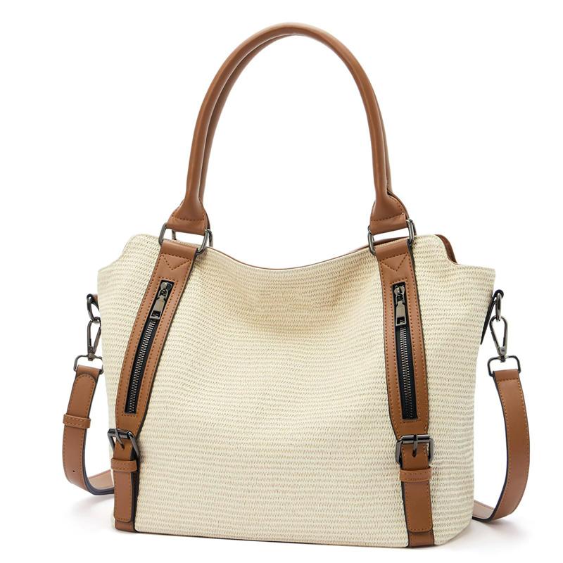 Damen Veganes Leder Laptop-Tote-Bag, Große Kapazität Schulter-Hobo-Tasche, Trendige Vielseitige Tägliche Pendler-Arbeitstasche
