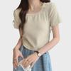 Women's Slim Fit Curved Hem Short-Sleeve Summer T-Shirt 2024