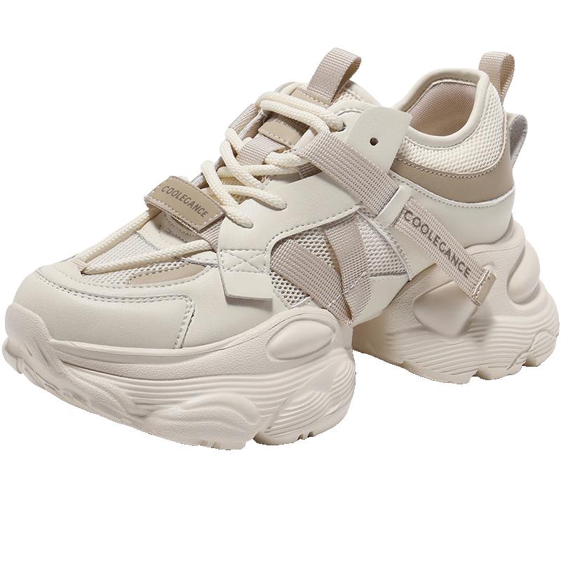 Belle Women s Spliced Chunky Platform Sneakers 36