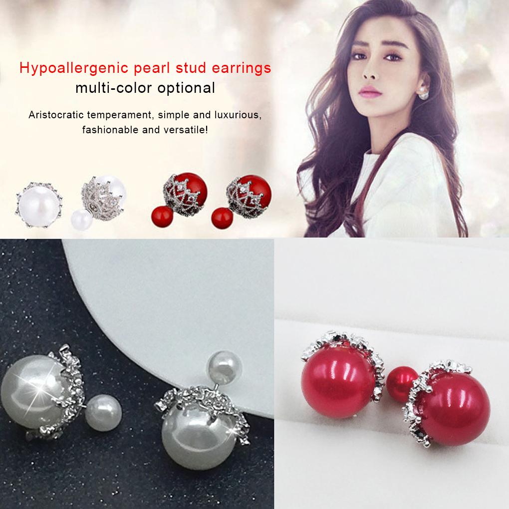 2 Stück Damen Ohrringe Perlen Ohrstecker Ornament Schlichte Mode Ohrring Ohrschmuck für Partydekorationen Schmuck