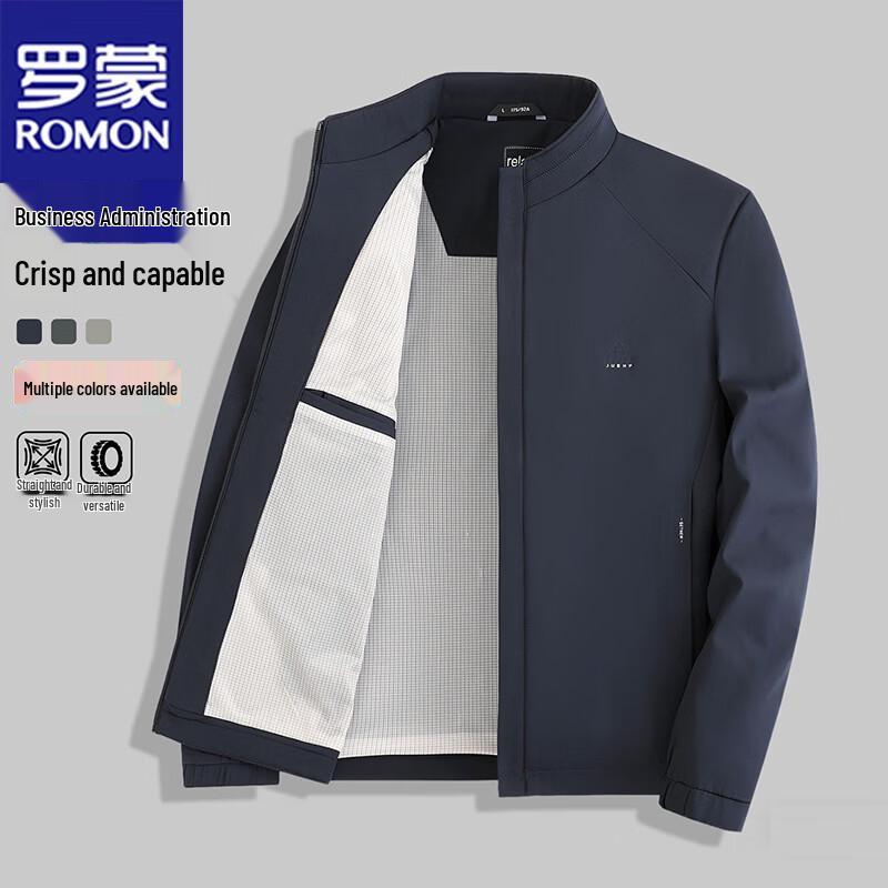 ROMON Men's Stand Collar Business Casual Jacket