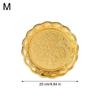 Flower Shape Design Metal Cake Tray With Exquisite Circle Plate Engraving Flower Golden Food Fruit Tray Party Wedding Decoration