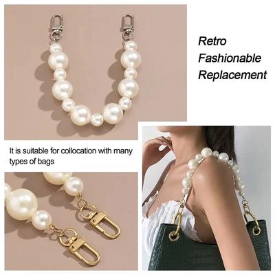 Imitation Perle Tasche Dekoration Gepäck Zubehör Kette Frauen Handtasche Schulter Tasche Gurt Kette Dekorative Perle Kette