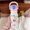 500ml Insulated Cup Double Drink with Handle Cartoon Straw Cups Heat and Cold Insulation Large Capacity Water Bottle Accessories