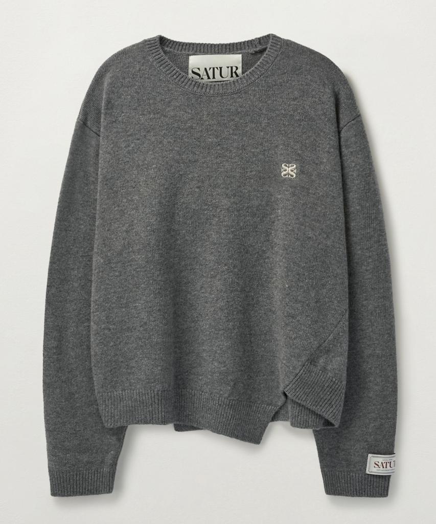 Seteo Dublin Asymmetrical Cashmere Blend Knit Classic Charcoal (Type B)