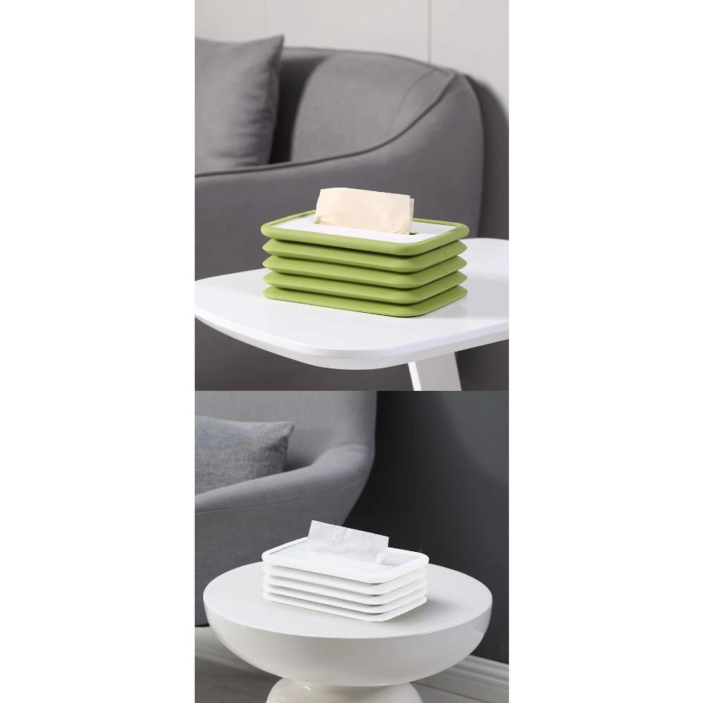 :Creative Accordion Tissue Case Luminous Sinking Paper Dispenser for Home Living Room Bedroom Dining Table Decor