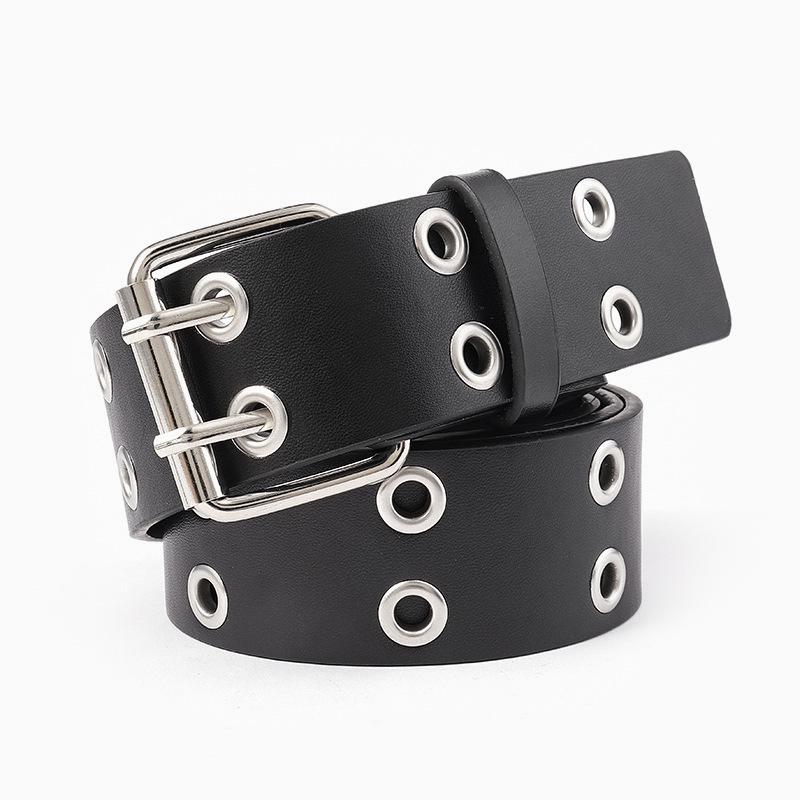 Spring-Summer Y2K Punk Cutout Eyelet Faux Leather Waist Belt: Millennial Hot Girl Style