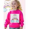Long Sleeve Crewneck Sweatshirt Featuring a "Kawaii Cat on a Rainbow" Print for Girls And Boys - a Soft