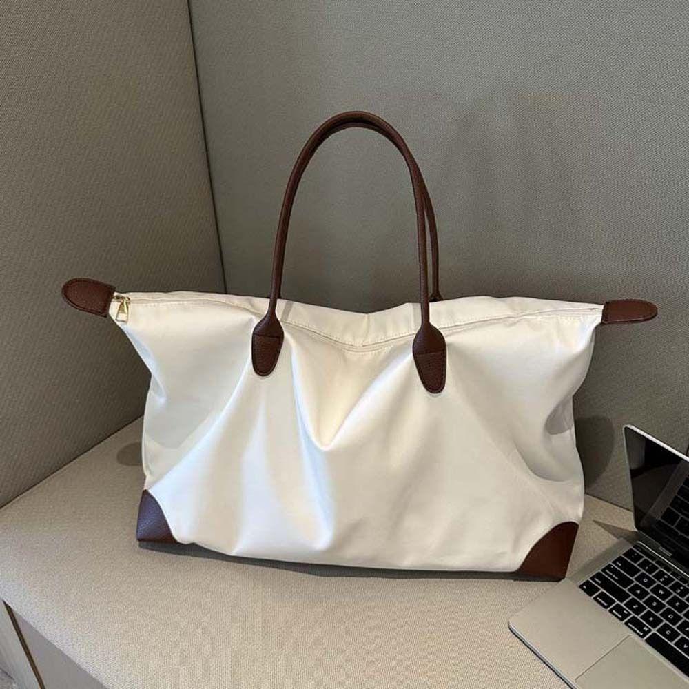 Large Capacity Nylon Shoulder Bag Solid Color Simple Underarm Bag Oxford Tote Bag  Girls/Female