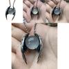 Ghost Wings Faux Crystal Pendant Necklace With Wing And Sphere Elements For Daily Style