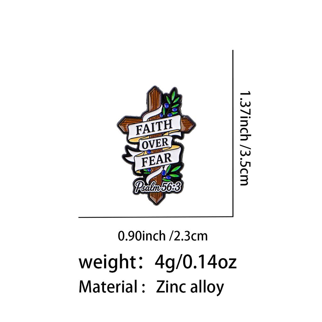FAITH OVER FEAR Enamel Pin 56:3 Brooch Lapel Pins Badge On Backpack Clothing Accessories Fashion Jewelry Friends Gifts