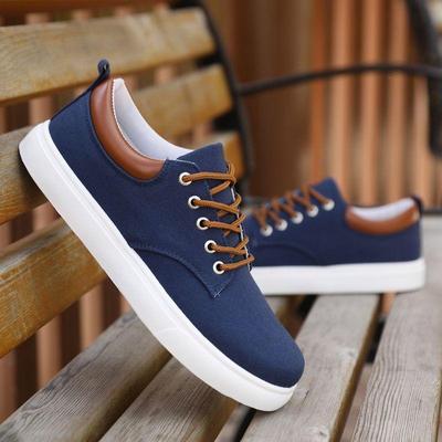 Breathable Spring Autumn Korean Style Men's Casual Low-Top Canvas Shoes