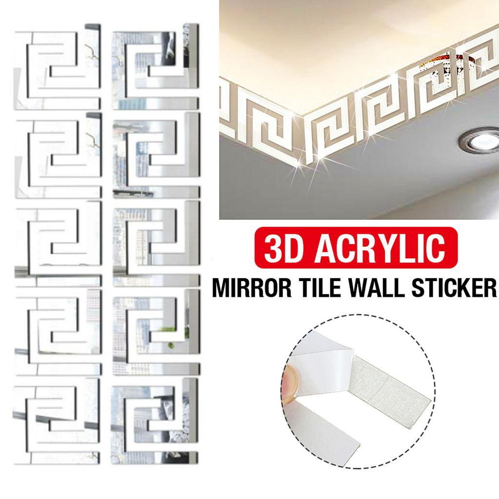 5St Streifen Spiegel Acryl Selbstklebend Fliesen Wand Aufkleber Decals DIY Kunst 5St Streifen Spiegel Acryl Selbstklebend Fliesen Wand Aufkleber Decals DIY Kunst
