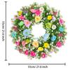 Easter Egg Wreath Artificial Flower Wreath Decorative Garden Party with Colorful Eggs Artificial Green Leaves Garland Decoration