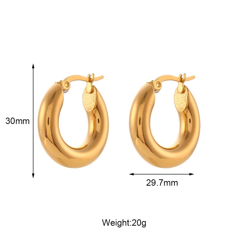 MamacitaSlay Minimalist 18K Gold Plated 316L Stainless Steel Different Sizes Hoop Earrings Waterproof Party Jewelry for Women