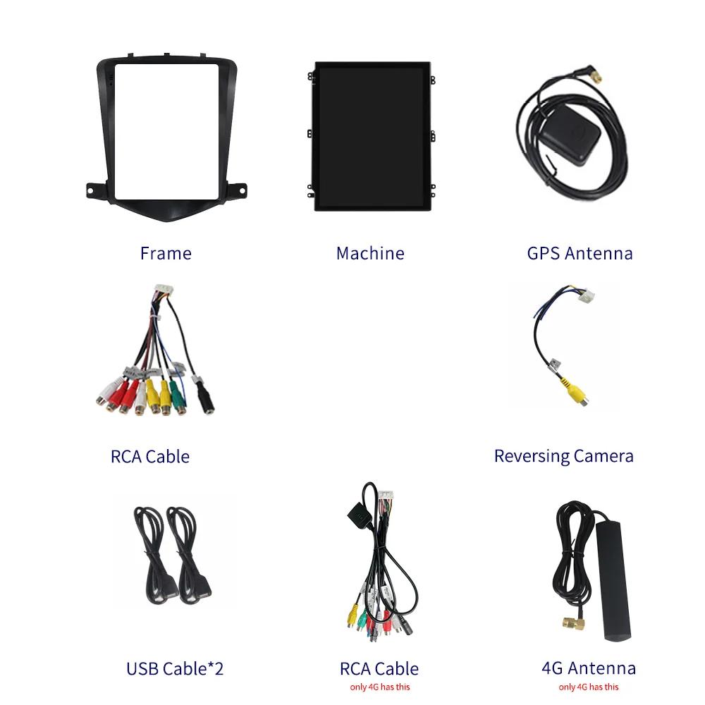 2 Din Android Radio For Chevrolet Cruze 2008-2012 Tesla Vertical Touch Screen GPS Navigation Multimedia Player Head Unit Stereo