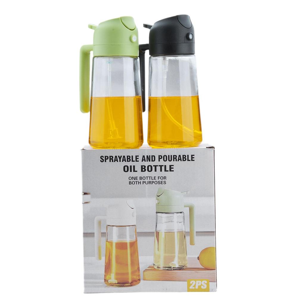 470ml Dual-Use Olive Oil Dispenser - Large Capacity Glass Bottle for Pouring & Spraying
