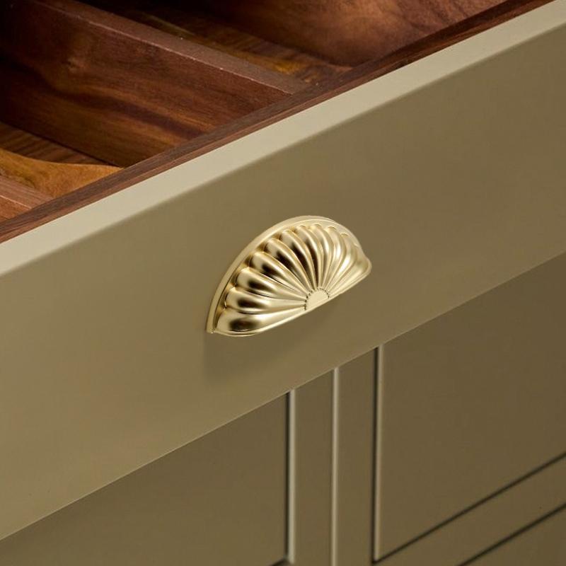Single-Hole Drawer Knob Copper Brushed Wardrobe Cabinet Door Pull Handle Solid Furniture Hardware Dressing Table Cupboard Handle