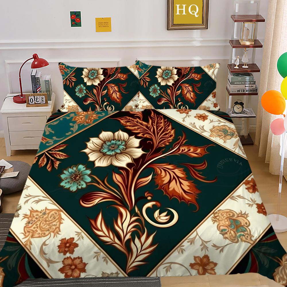 Set Copripiumino 3D Stampa Floreale Donna Tessili per la Casa Poliestere Dimensioni Queen Set Copripiumino per Letto