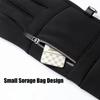 1 Pair of Winter Flip Style Reflective Zipper Pocket Gloves, Touch Screen Warm Gloves, Outdoor Sports Cold Resistant Gloves
