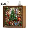 Innen-Haus-Dekoration DIY Weihnachten Acryl-Puzzle Nachtlicht, Holzrahmen Handmontiertes Puzzle Schreibtischlicht Lampe, Kreatives LED für Schlafzimmer
