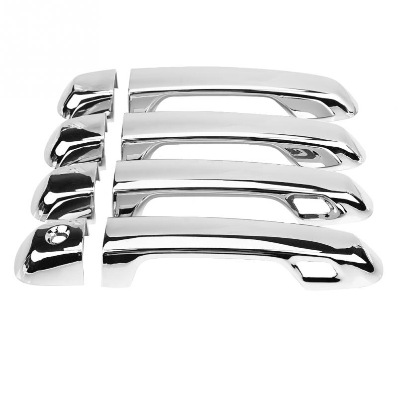 8 Pcs Silver Chrome Car Chromium Electroplating Door Handle Cover Trim for Toyota Land Cruiser Prado 2010-2018 Car