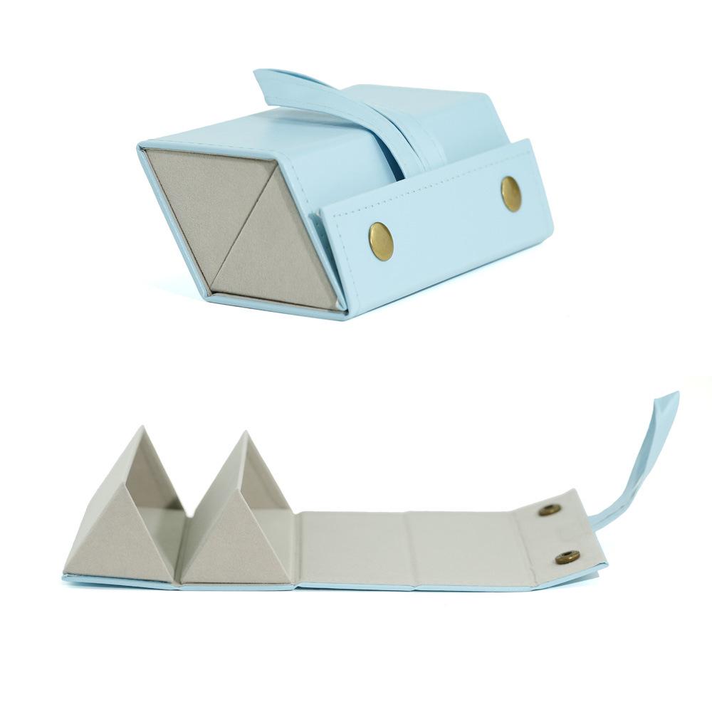 Leather Multi-Compartment Eyeglass & Sunglasses Storage Case, Portable & Foldable with Large Capacity