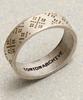 Towtow Archive Sani Stamp Narrow Ring Silver Burnished