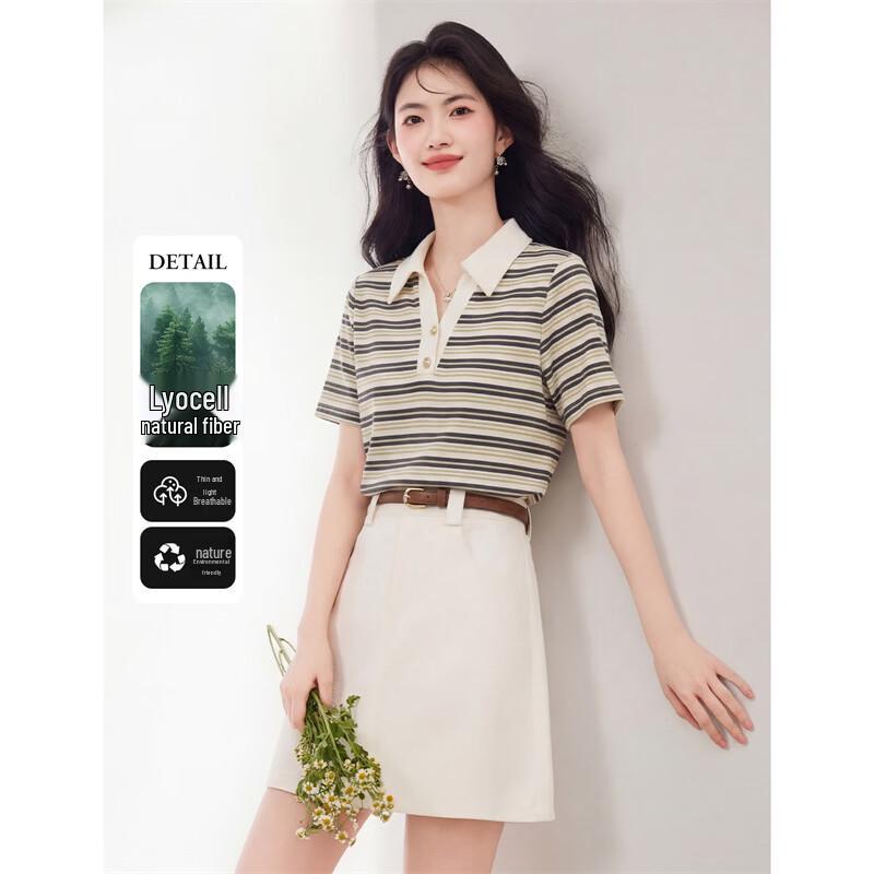 

Women s Elegant T-shirt & Shorts Two-Piece Set L
