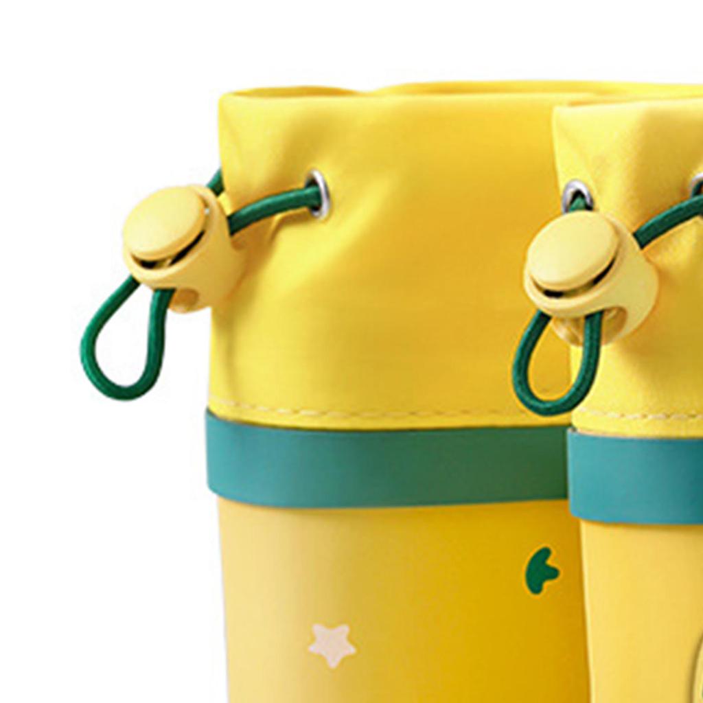 Kids Rain Boots Slip Resistant Cartoon Dinosaur Waterproof Rubber Children Tall Rain Shoes for Boys Girls Yellow and