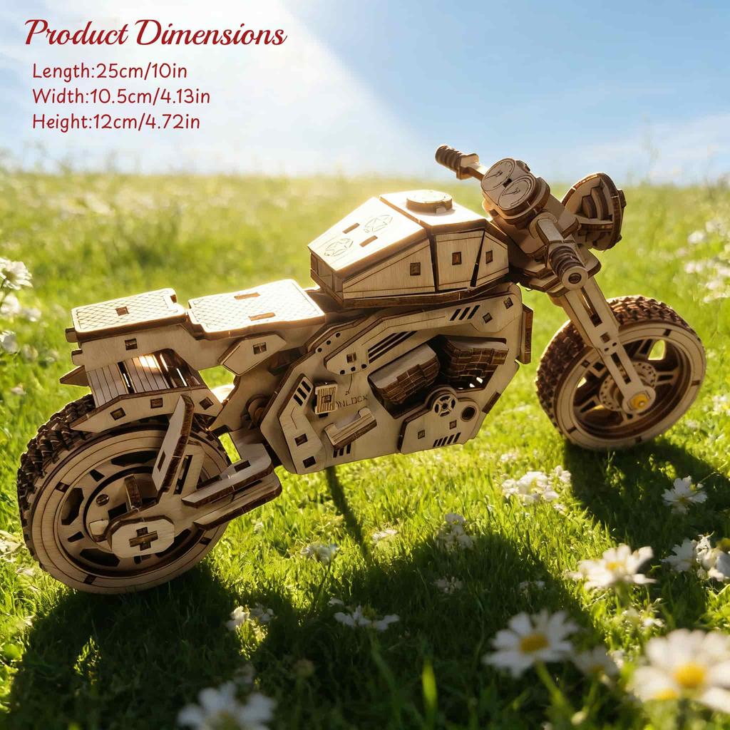Wooden Motorcycle Puzzle DO-IT-YOURSELF Wooden 3D Truc High Quality Durable Design Safe for Children K Assembly Learning Birthday Present Christmas Pr