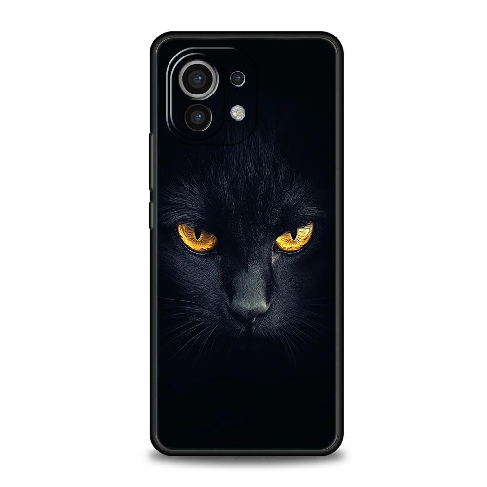 Phone Case For Xiaomi Mi 15 14 14T 13T 12T Pro 12 13 11 Lite 5G 11T X6 X5 Pro Soft TPU Cover Black Cat